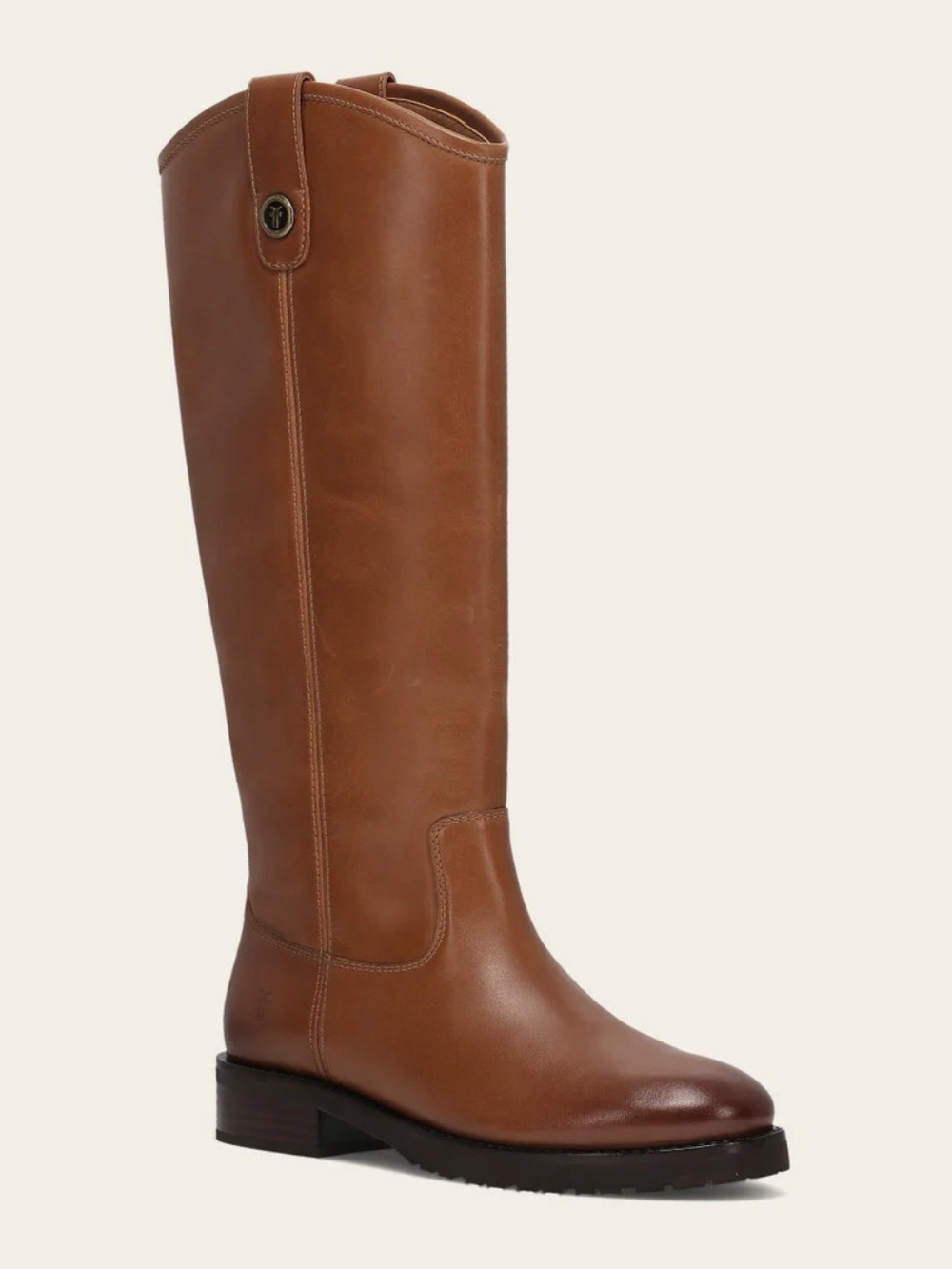 Frye Tall Pull-On Leather Riding Boots - Tan